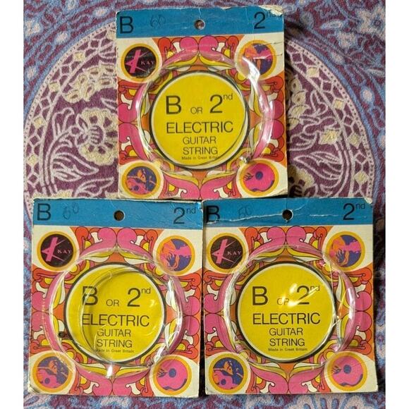 Vintage 1970s Old Case Candy Kay Classic Electric Guitar String B Or 2nd - Picture 4 of 8